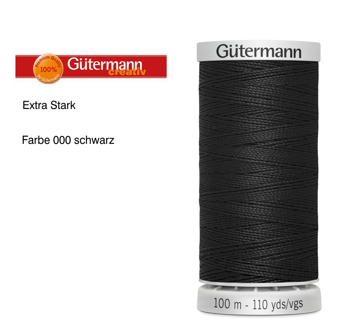 Gütermann Extra-Stark Nähgarn M782 Farbe 000 schwarz