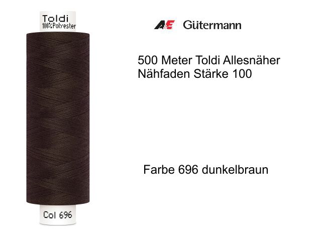Gütermann Toldi Allesnähergarn 500 m Farbe 696 dunkelbraun