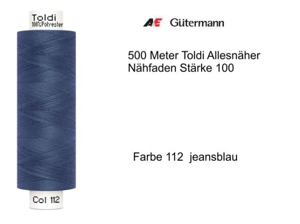 Gütermann Toldi  500 m Allesnähgarn Farbe 112 jeansblau